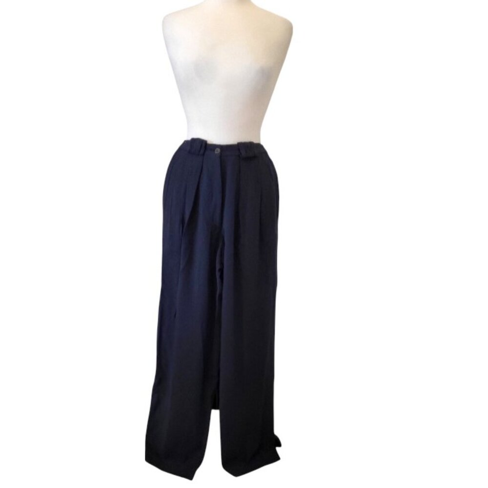 Women's Giorgio Armani Black Label Retro Vintage Black Career Pants - 8 - Picture 3 of 10